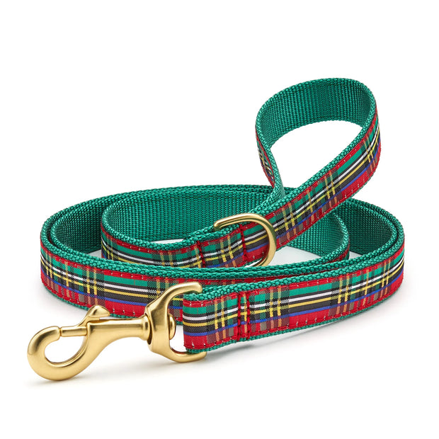 Christmas Sparkle Plaid Dog Lead